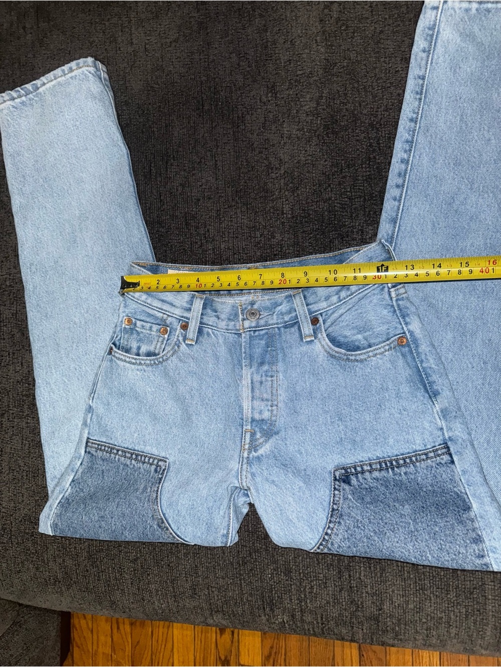 Levi’s Premium 501 ’90s Panel Jeans Light Wash Straight Leg W23 L30 - Picture 3 of 13